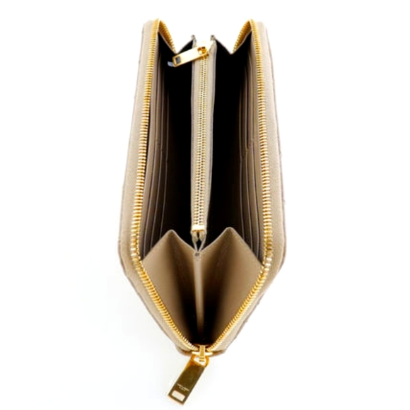 Rare! SAINT LAURENT YSL CASSANDRE MATELASSÉ ZIP AROUND WALLET IN GRAIN DE POUDRE - Picture 4 of 10